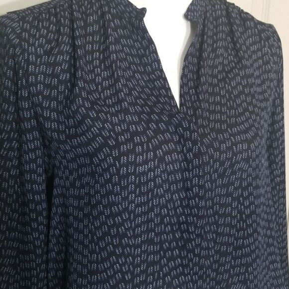 💸3/12$-Hilary Radley, Dark Blue & White, L/S Top, XS - Picture 4 of 6